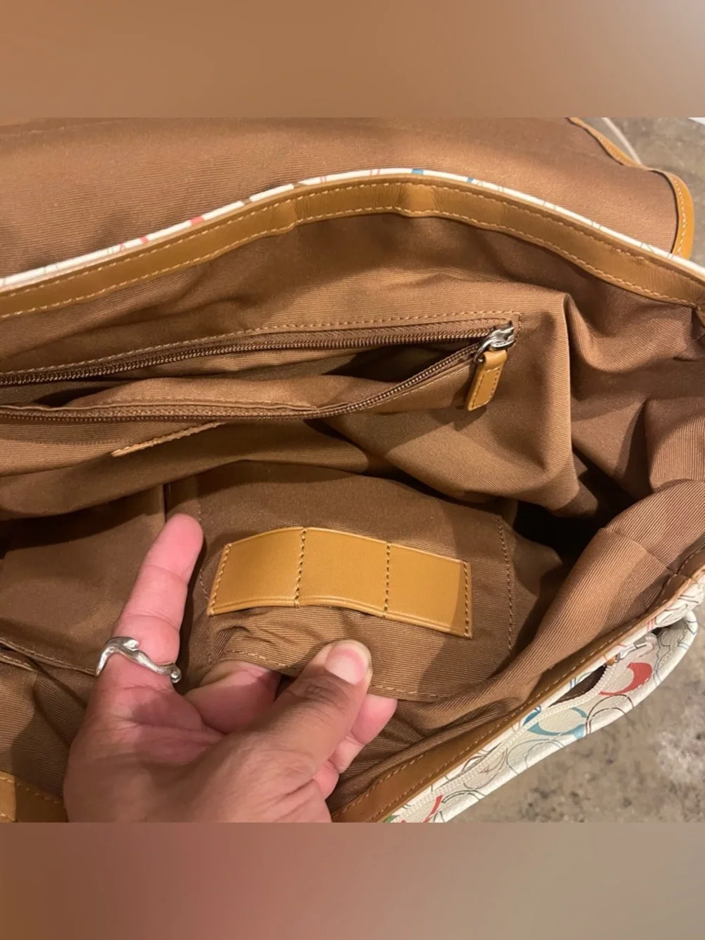 COACH Men’s Multicolor Candy Monogram Messenger Bag EUC Authentic Like New